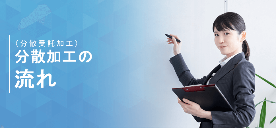 「分散加工（分散受託加工）の流れ」の画像